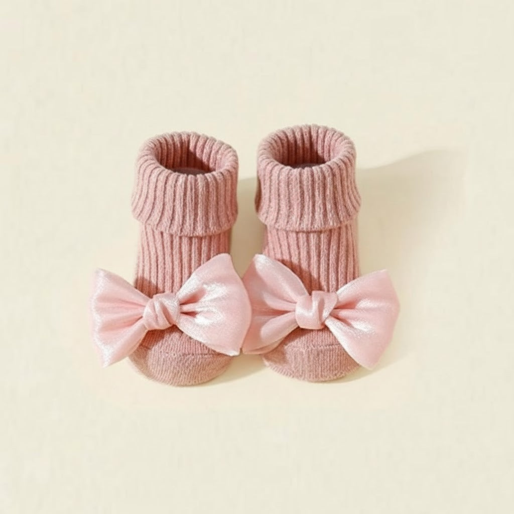 Babystrumpor med rosett