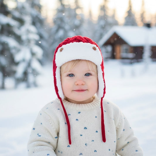Stickad Babymössa med innerfoder