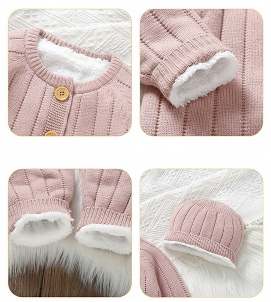 Stickad babyoverall jumpsuit