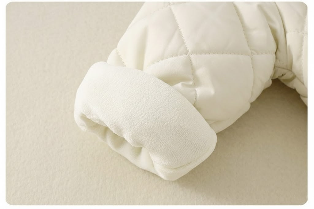 Mjuk babyoverall med huva