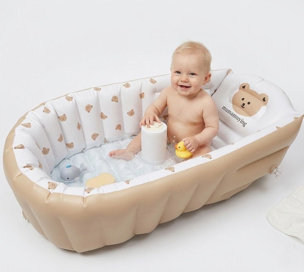 Uppblåsbar Babybadbalja för Trygg Badstund