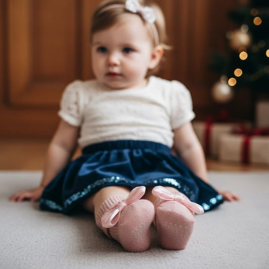 Babystrumpor med rosett