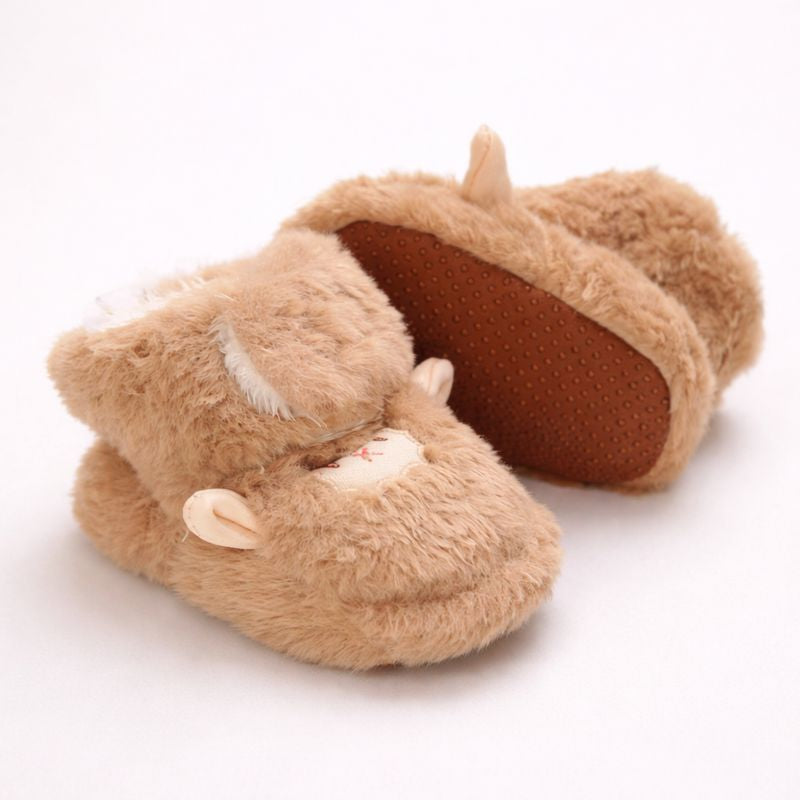 FÅR Babytofflor i Fuskpäls