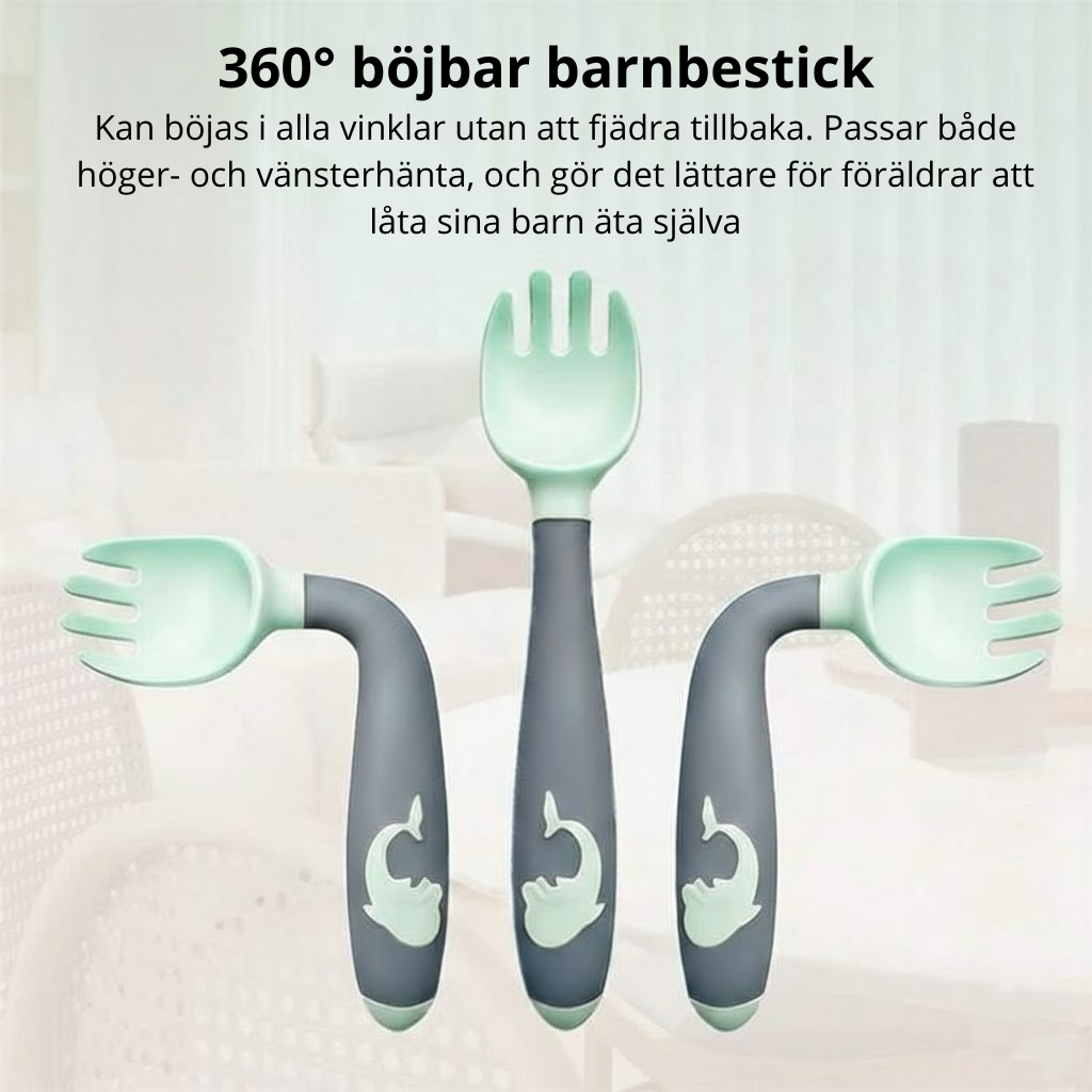 Träningssked för små barn händer