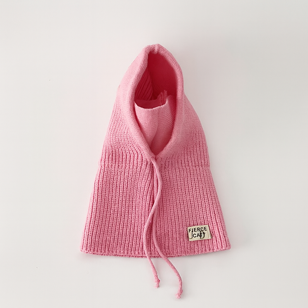 Stickad halsmössa polyester