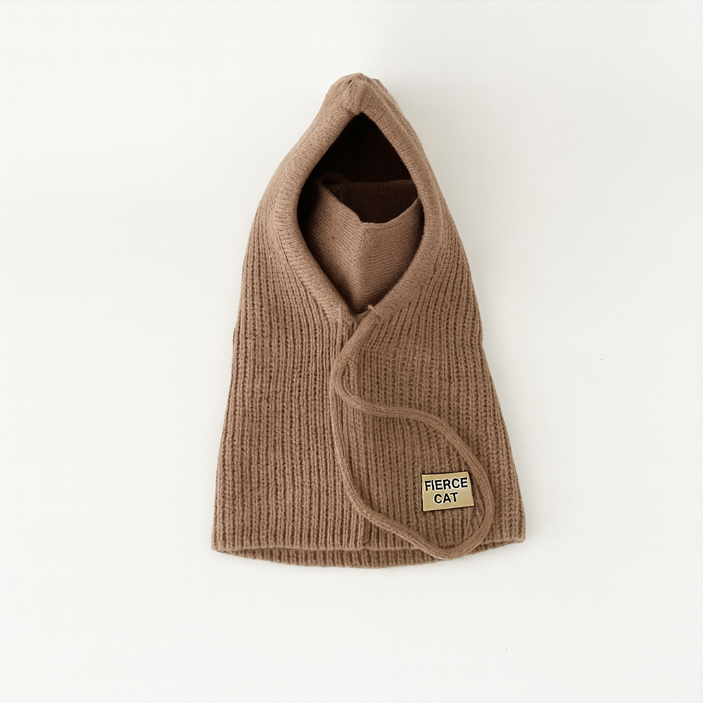 Stickad halsmössa polyester