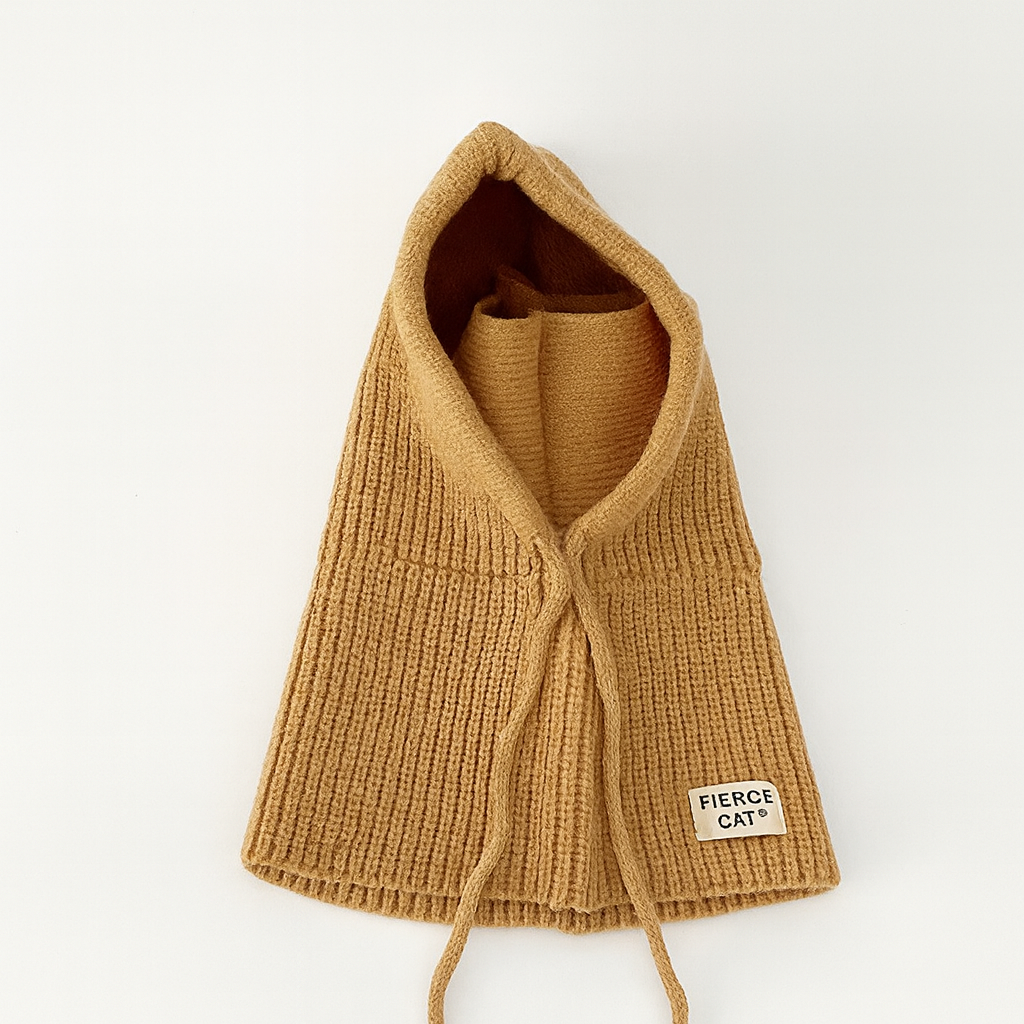 Stickad halsmössa polyester