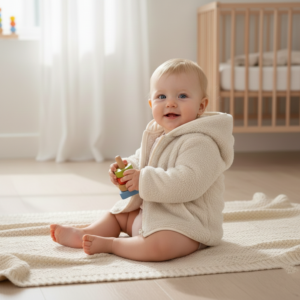 Långärmad barnjacka Plush Top