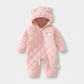 Mjuk babyoverall med huva