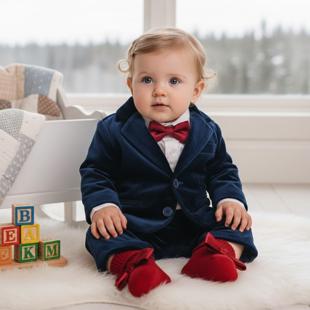 Babystrumpor med rosett