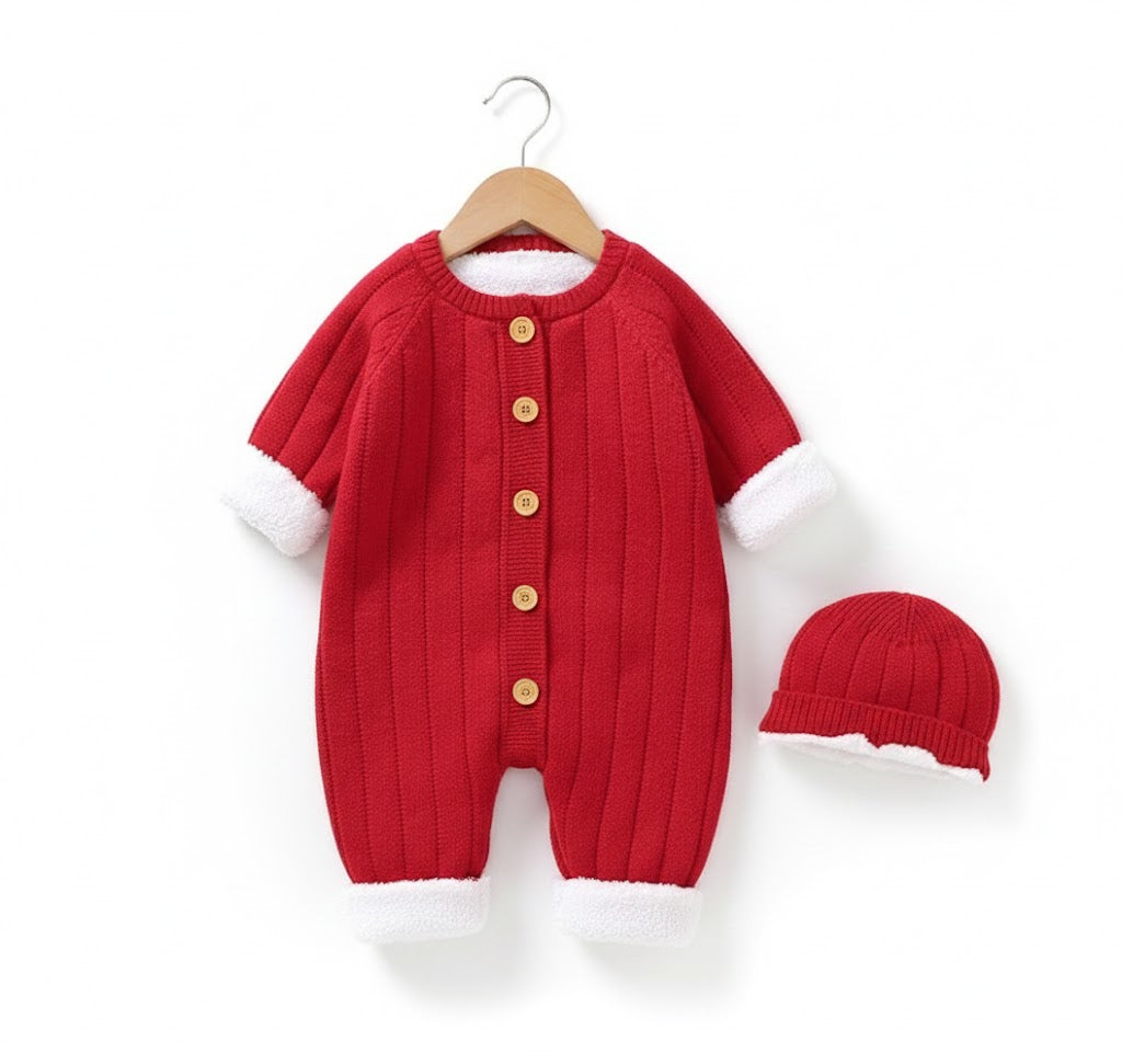 Stickad babyoverall jumpsuit