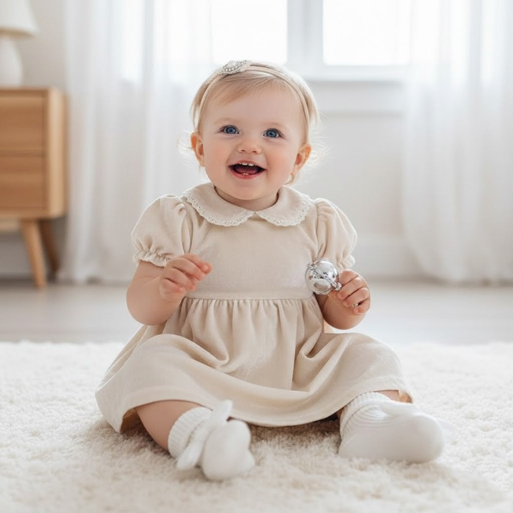 Babystrumpor med rosett