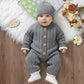 Stickad babyoverall jumpsuit
