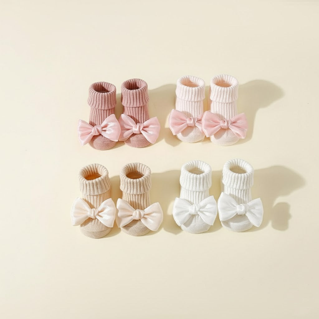 Babystrumpor med rosett