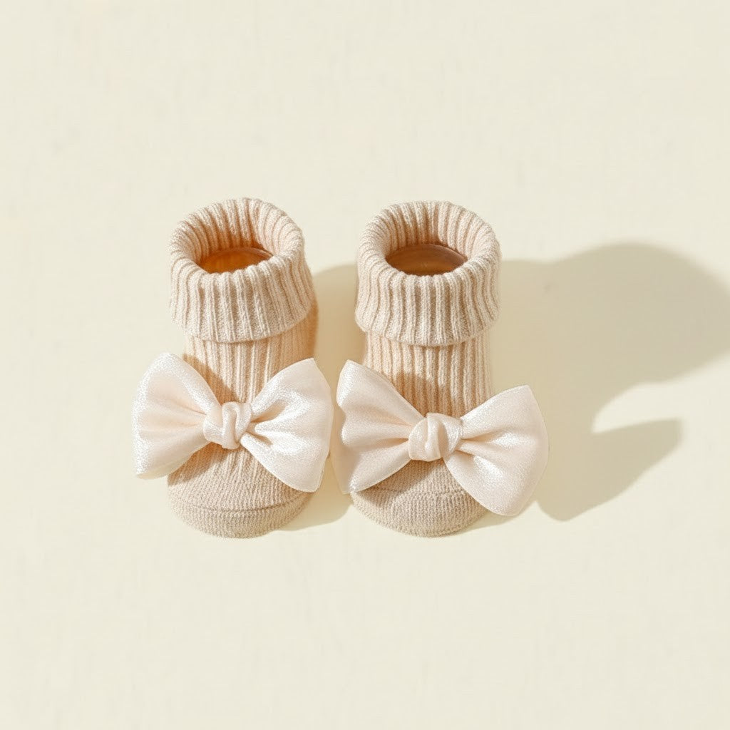 Babystrumpor med rosett