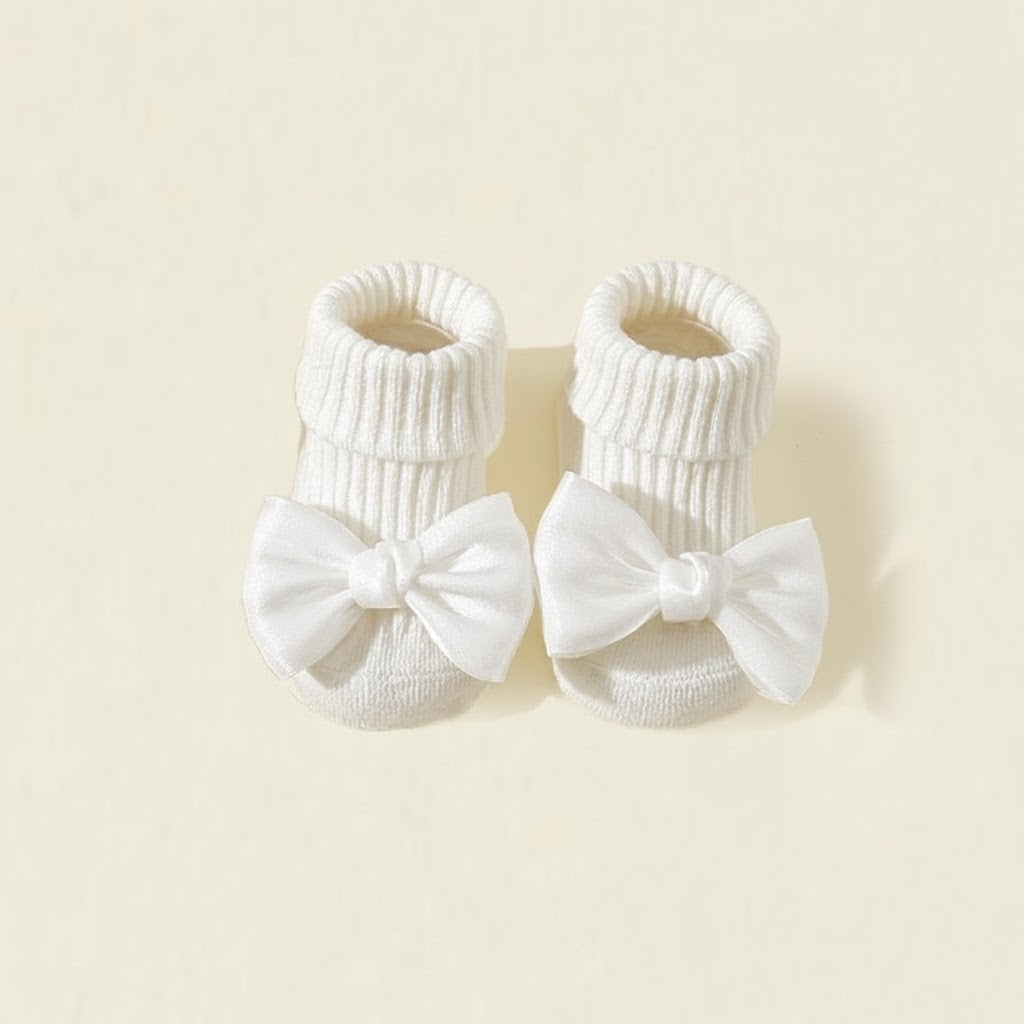 Babystrumpor med rosett