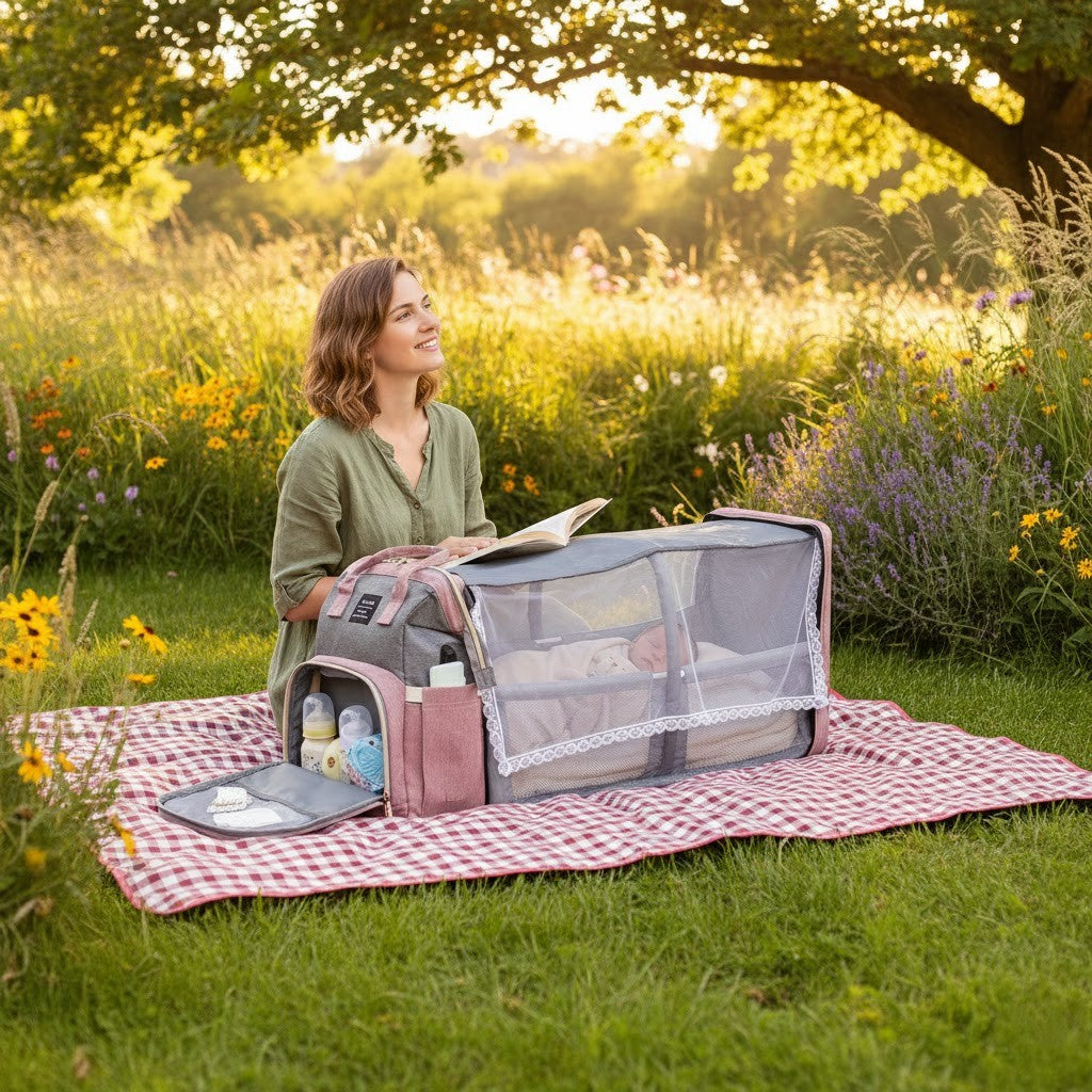 Multifunktionell blöjaväskan Ryggsäck för bebis