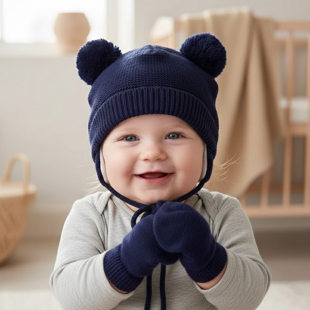 Mjuk Mössa & Vantar för Bebis